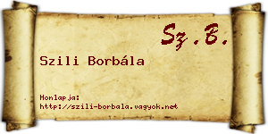 Szili Borbála névjegykártya